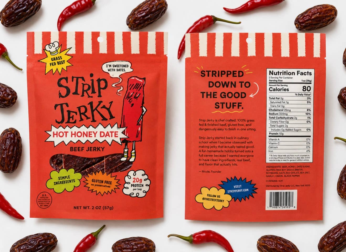 Strip Jerky - HOT HONEY DATE BEEF JERKY