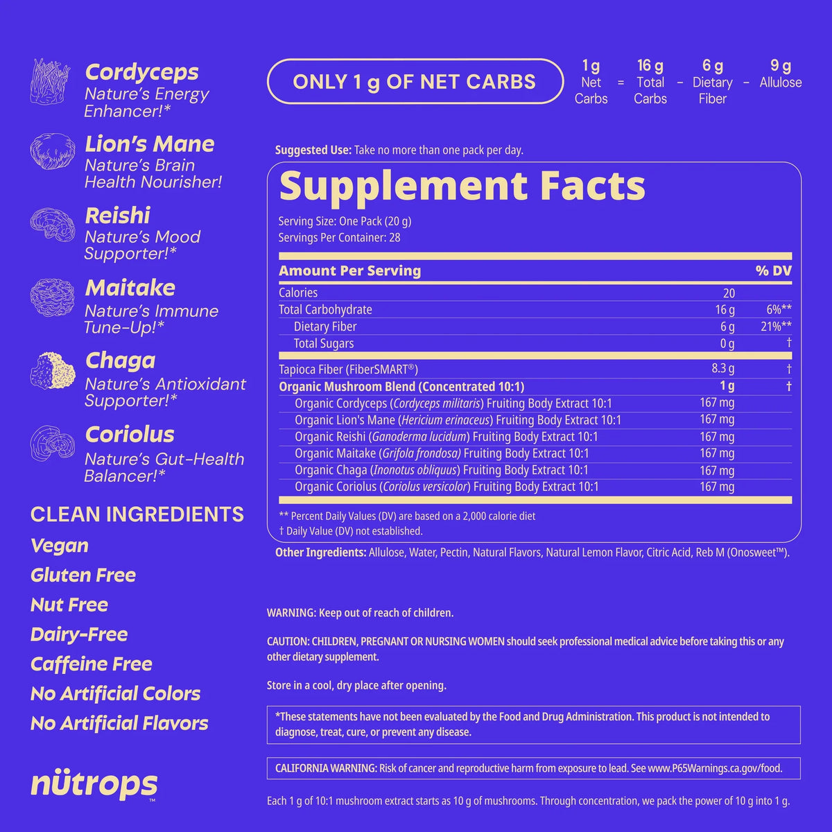 Nütrops Adult Sugar-Free Functional Nootropics Gummies by Grüns