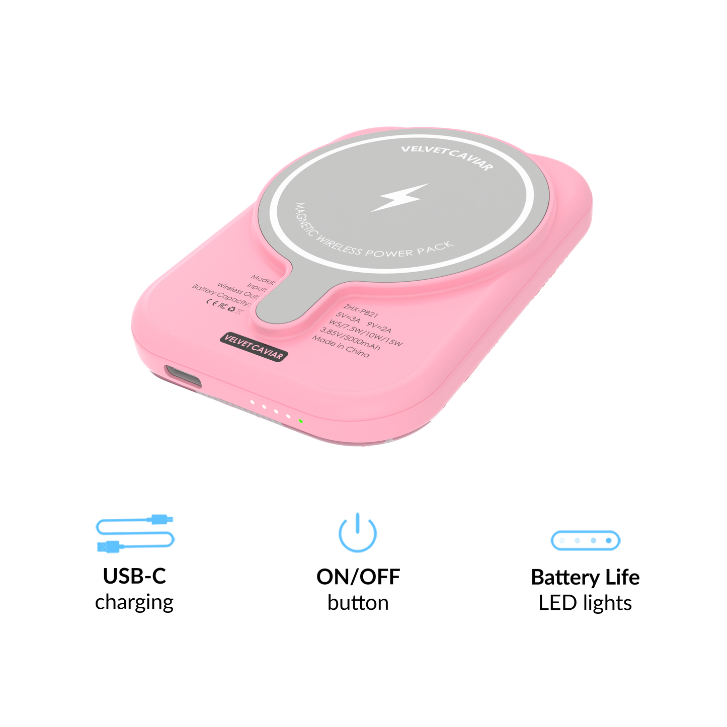 VELVET CAVIAR - Wireless Phone Charger - Pink Vibe Checkered