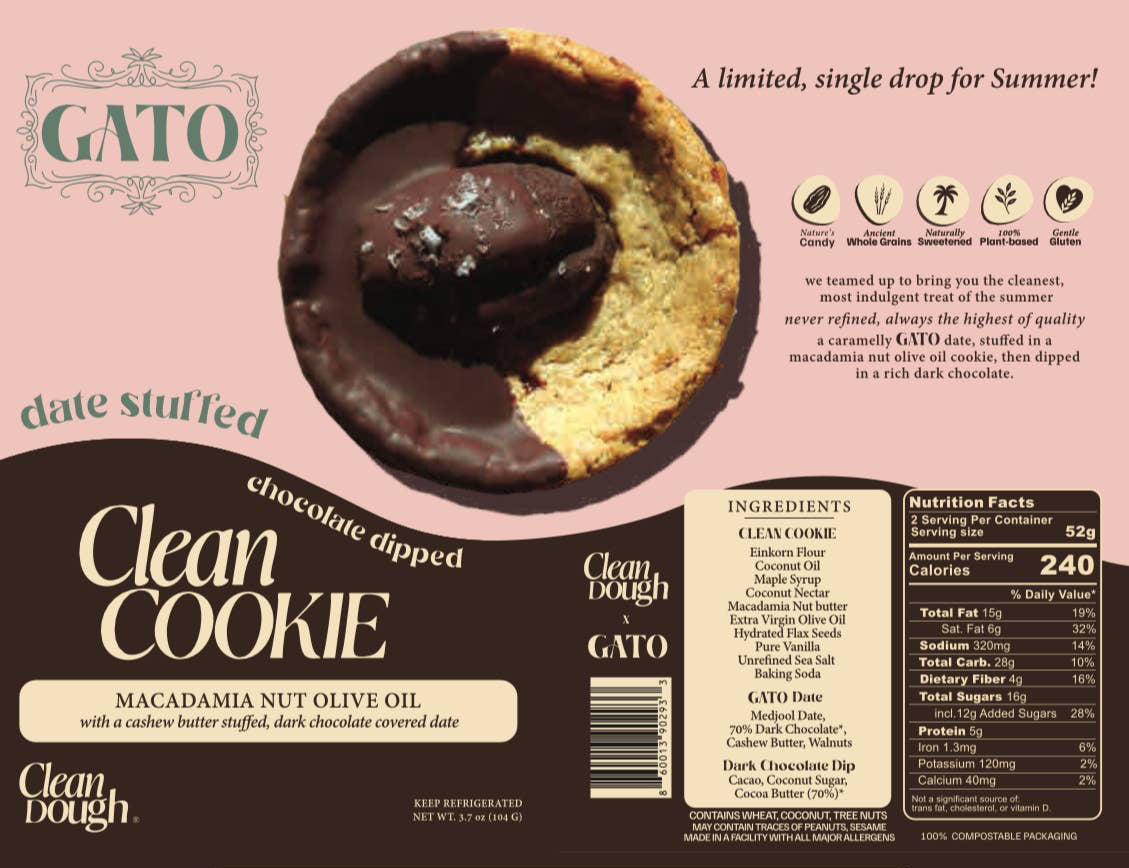 Clean Dough - Clean Dough X Gato Macadamia Nut Olive Oil Date Cookie