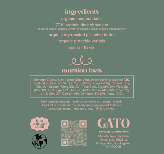 Gato Dates Pistachio Butter Pouches