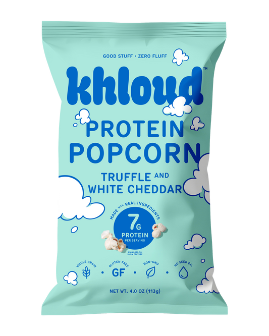 Truffle & White Cheddar Protein Popcorn by Khloud Foods