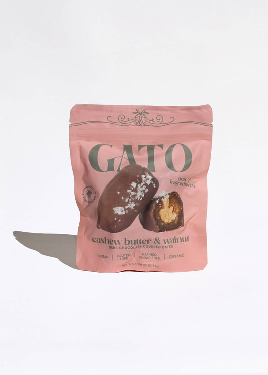 Gato Dates - Chocolate Covered Dates with Cashew Butter (3 per pouch)