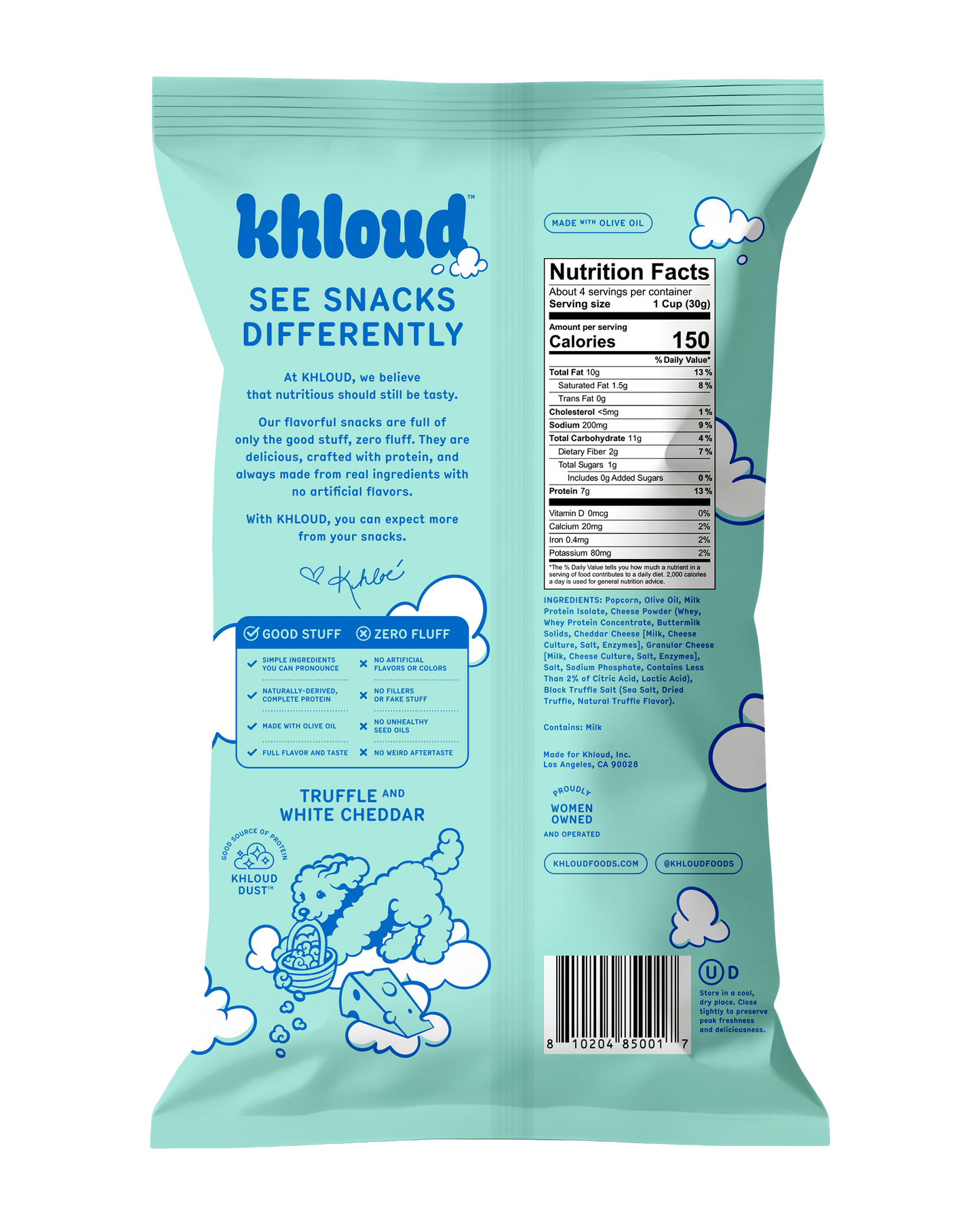 Khloud Foods - Truffle & White Cheddar Protein Popcorn