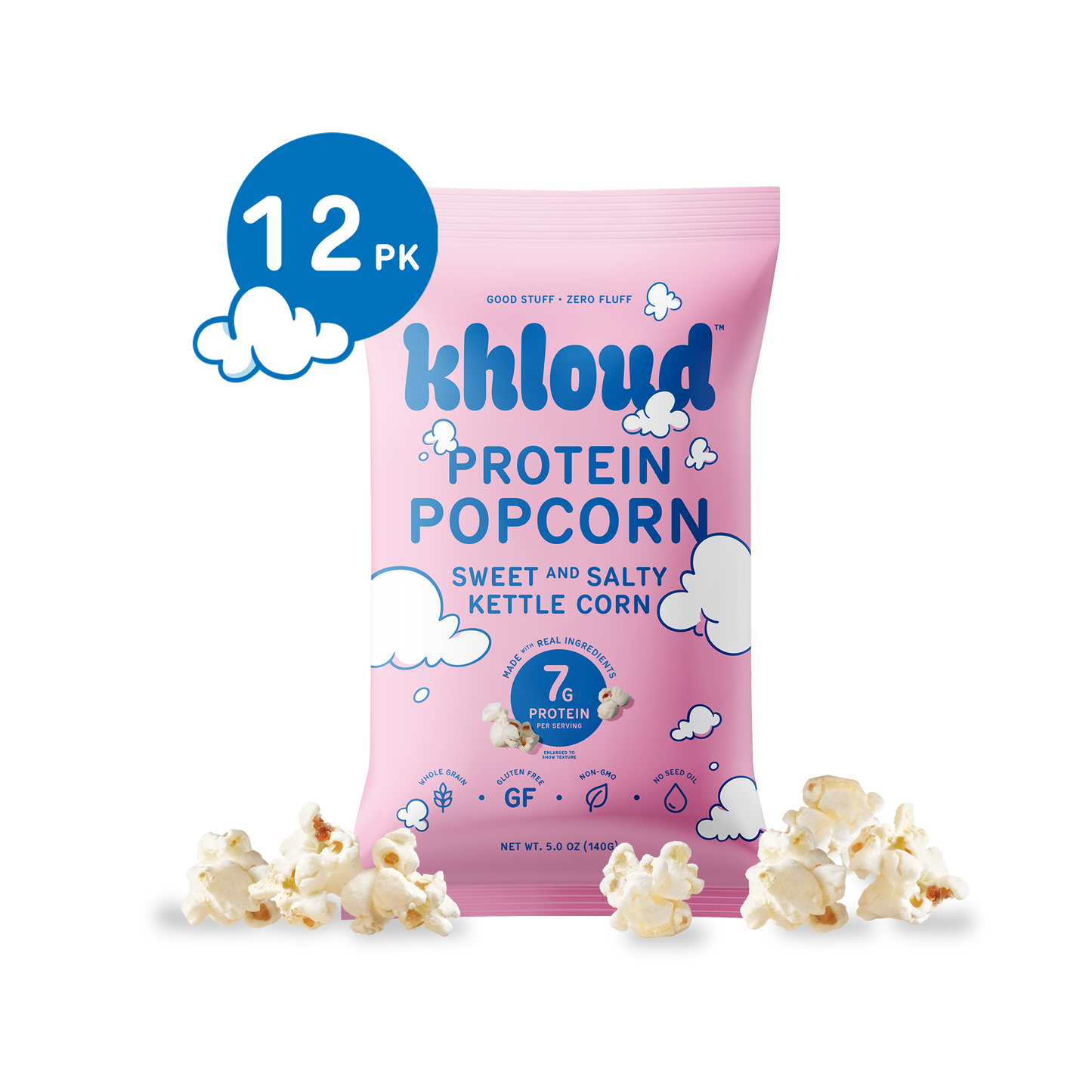 Khloud Foods - Sweet & Salty Kettle Corn Protein Popcorn, 12pk Case