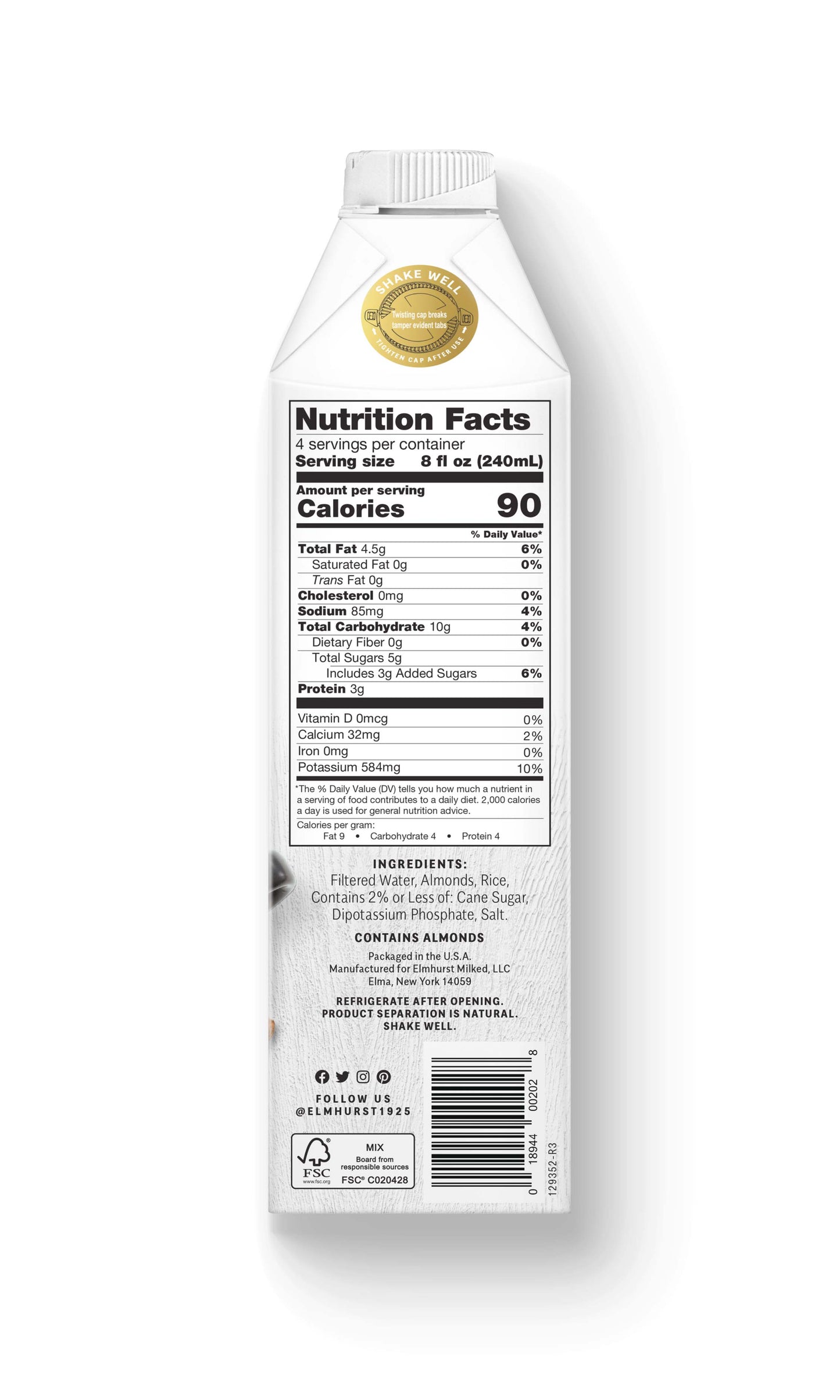 Elmhurst 1925 - Barista Edition Almond Milk, 32oz
