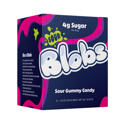 Blobs - SOUR Blobs Low Sugar Gummy Candy - Mixed Sour Bag