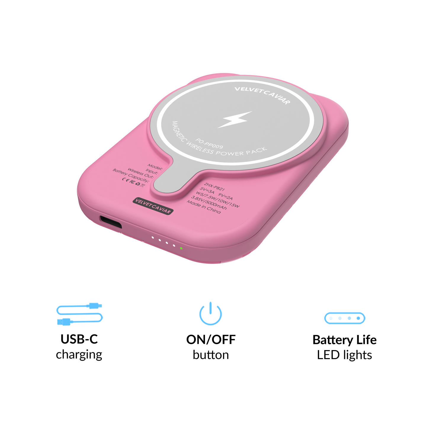 VELVET CAVIAR - Wireless Phone Charger - Hot Pink Leopard