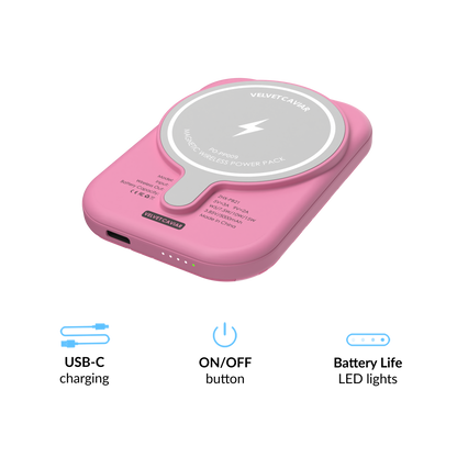 VELVET CAVIAR - Wireless Phone Charger - Hot Pink Leopard