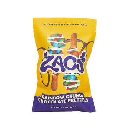 Zac's Sweet Shop - Rainbow Crunch Chocolate Covered Pretzels