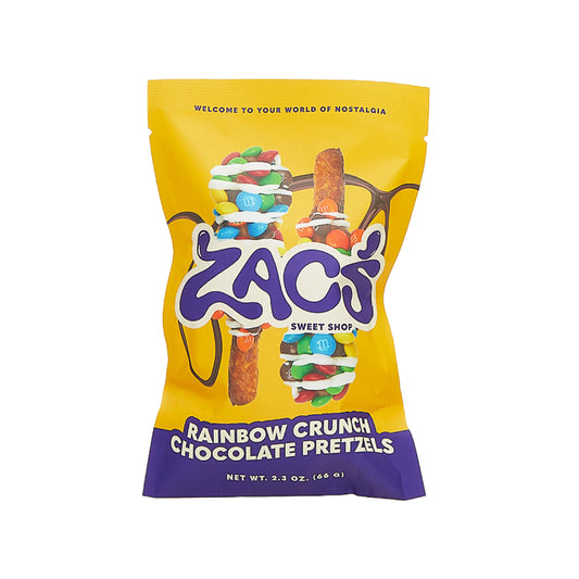 Zac's Sweet Shop - Rainbow Crunch Chocolate Covered Pretzels