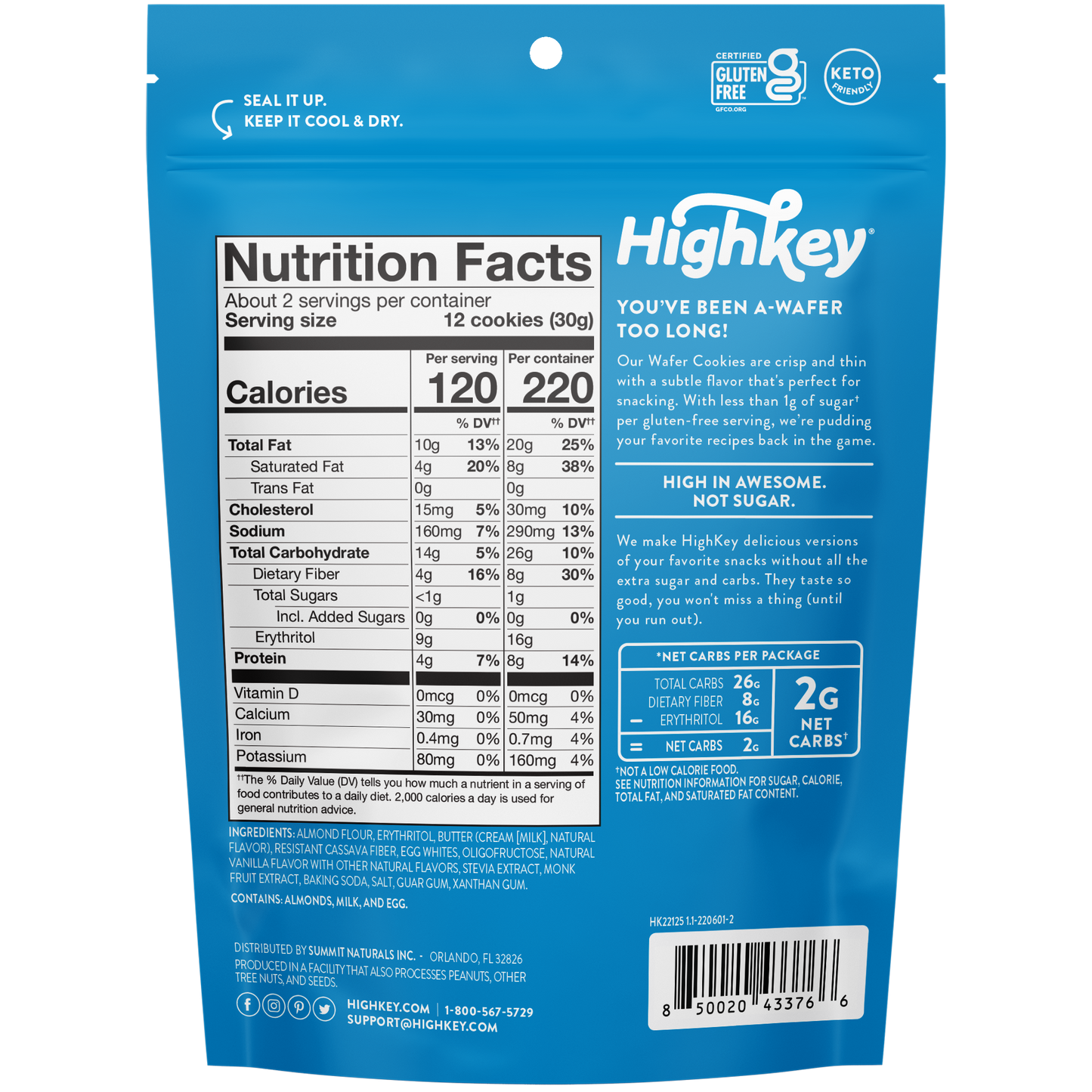 HighKey Keto Vanilla Wafers