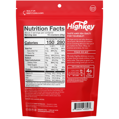 HighKey - Almond Flour Crackers: Sea Salt