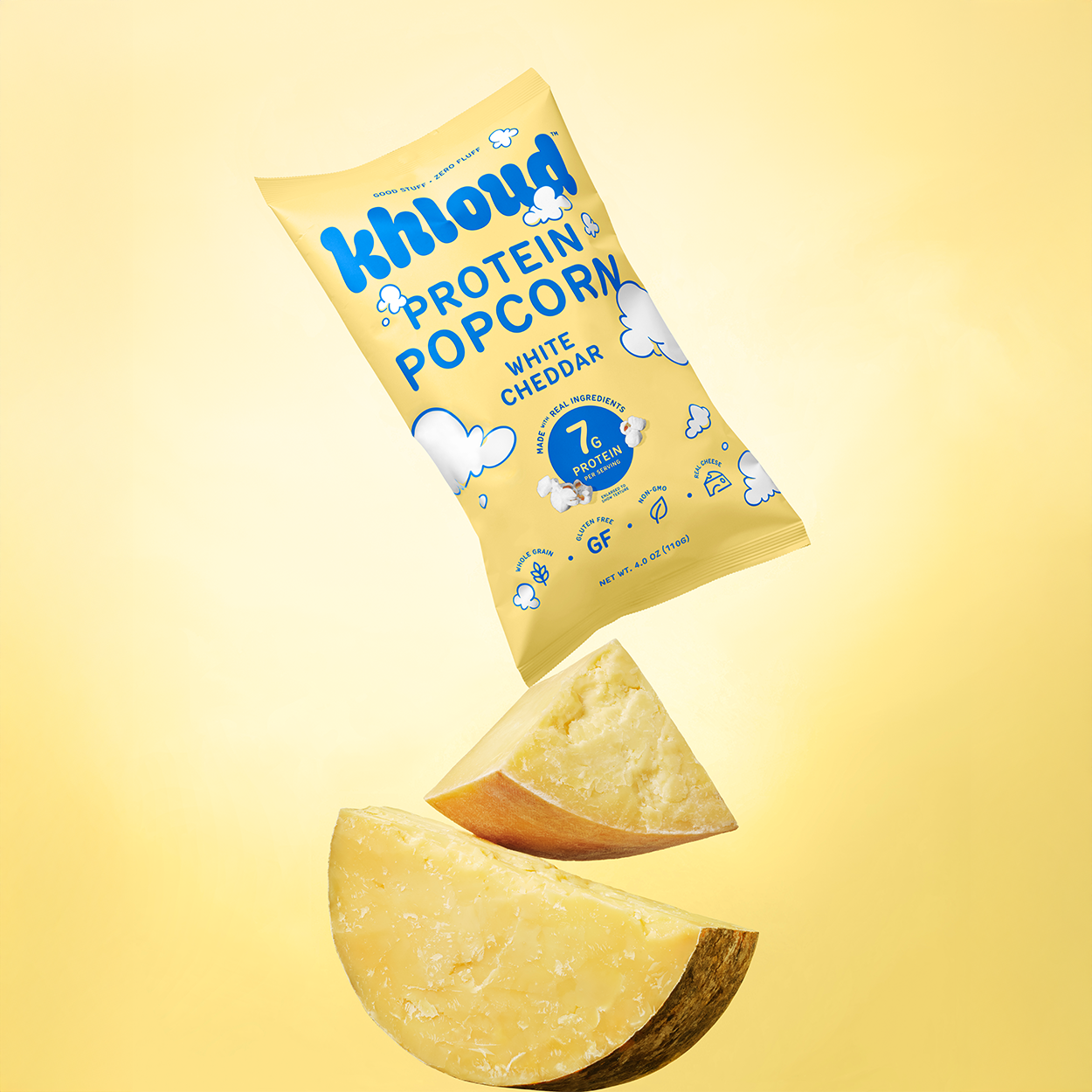 Khloud Foods - White Cheddar Protein Popcorn, 12pk Case