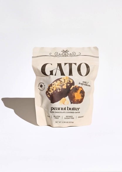 Gato Dates - Chocolate Covered Dates with Peanut Butter (3 per pouch)