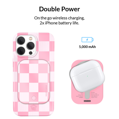 VELVET CAVIAR - Wireless Phone Charger - Pink Vibe Checkered