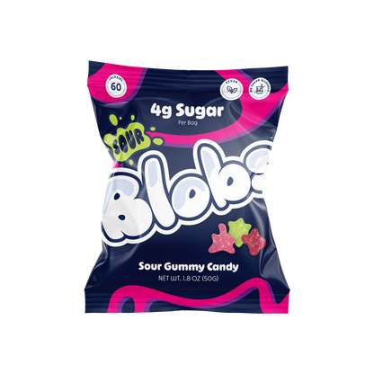Blobs - SOUR Blobs Low Sugar Gummy Candy - Mixed Sour Bag