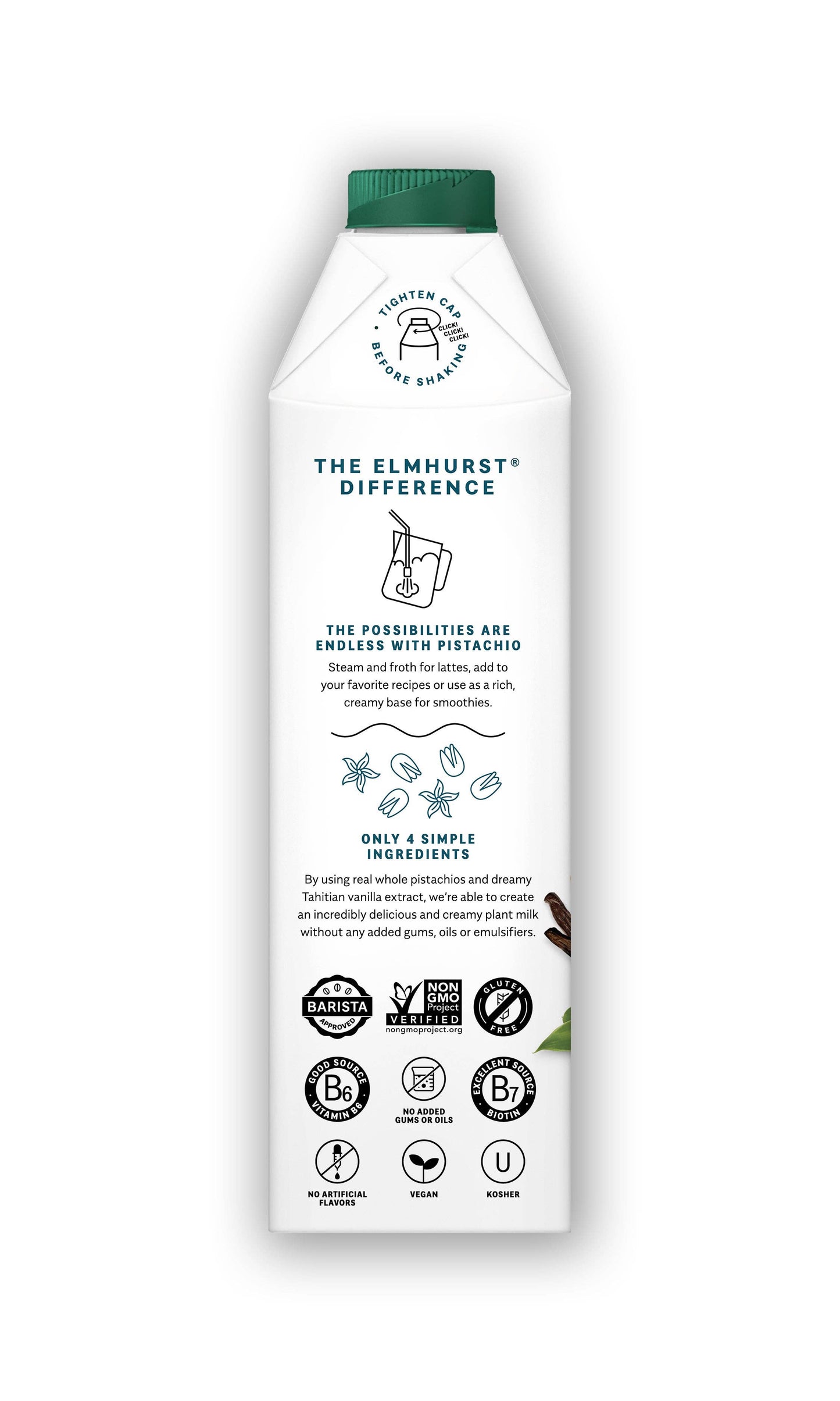 Elmhurst 1925 - Unsweetened Vanilla Pistachio Milk, 32oz