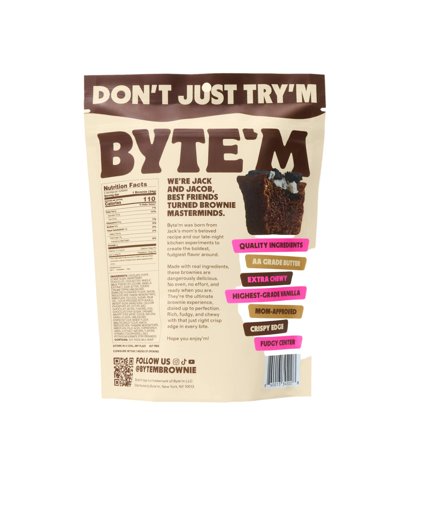 Cookies and Cream Brownie Bites by Byte'm