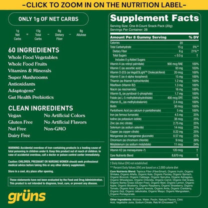 Grüns - Grüns Adult Superfood Greens Gummies