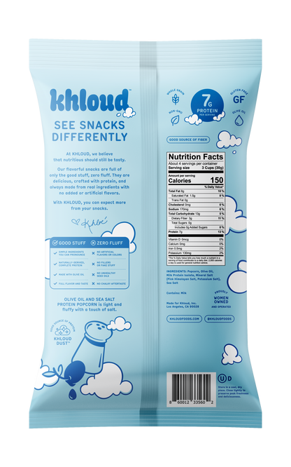Khloud Foods - Olive Oil & Sea Salt Protein Popcorn, 12pk Case