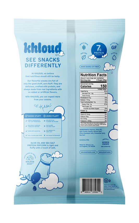 Olive Oil & Sea Salt Protein Popcorn by Khloud Foods