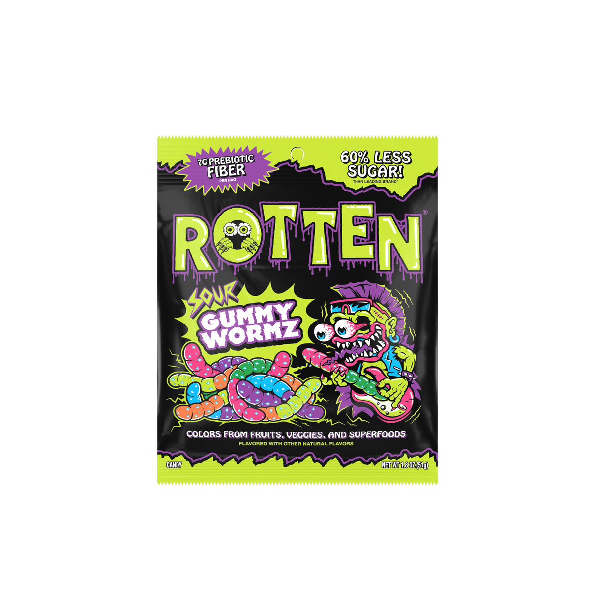 Sour Gummy Worms Candy by Rotten Candy