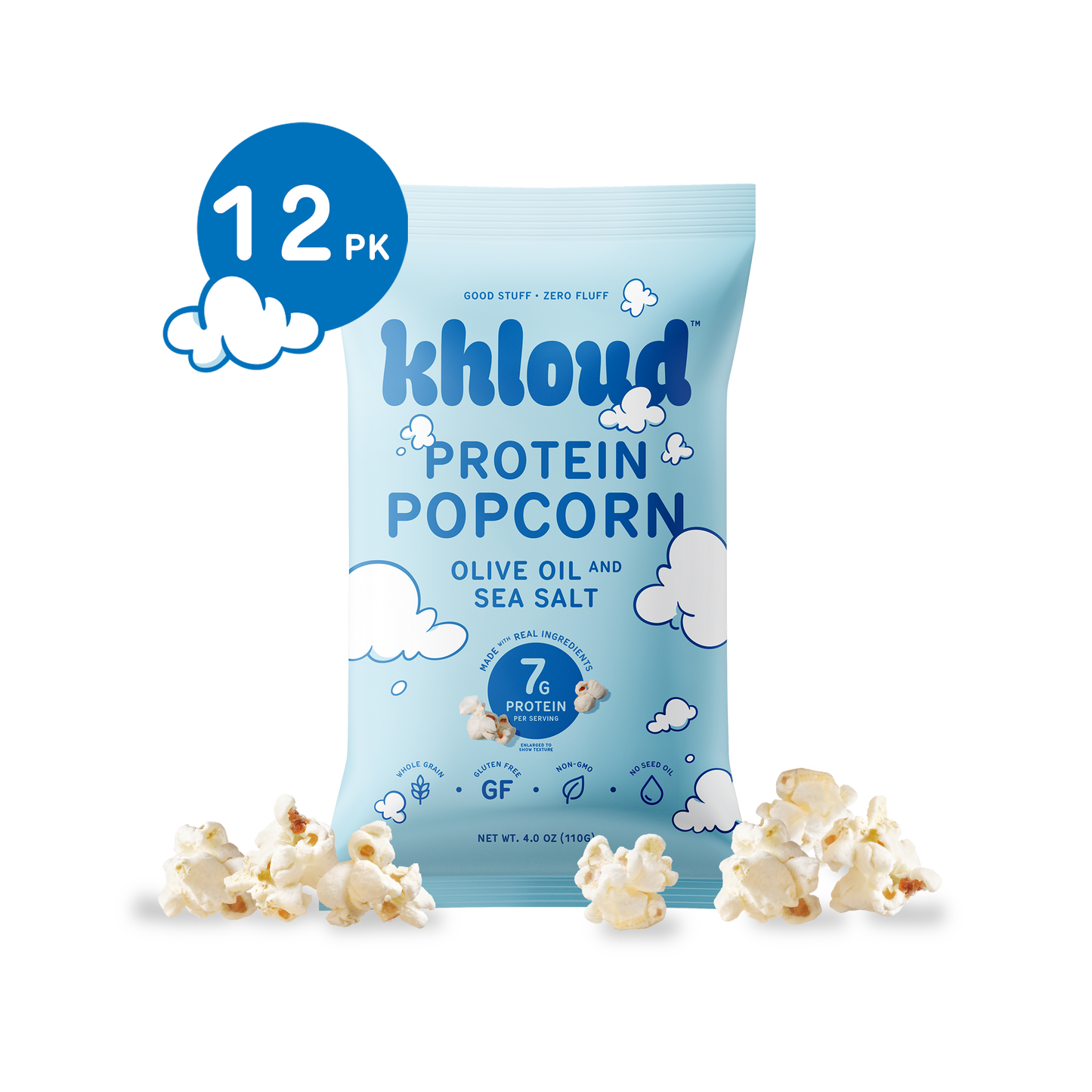 Khloud Foods - Olive Oil & Sea Salt Protein Popcorn, 12pk Case