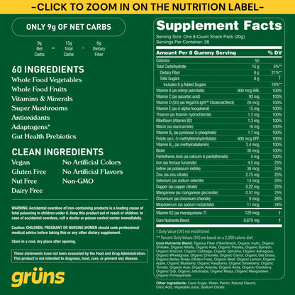 Grüns - Grüns Adult Superfood Greens Gummies