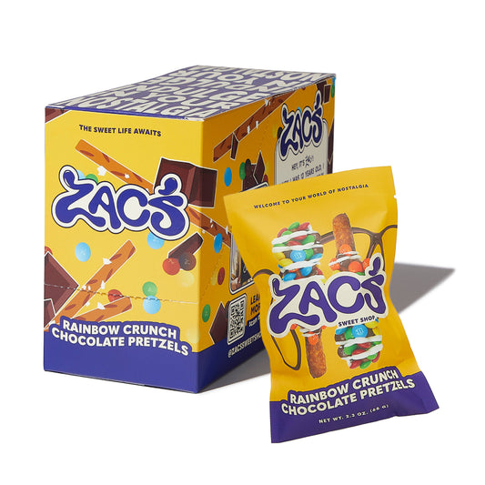 Zac's Sweet Shop - Rainbow Crunch Chocolate Covered Pretzels
