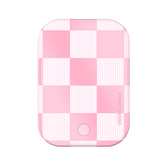 Wireless Phone Charger - Pink Vibe Checkered by Velvet Caviar