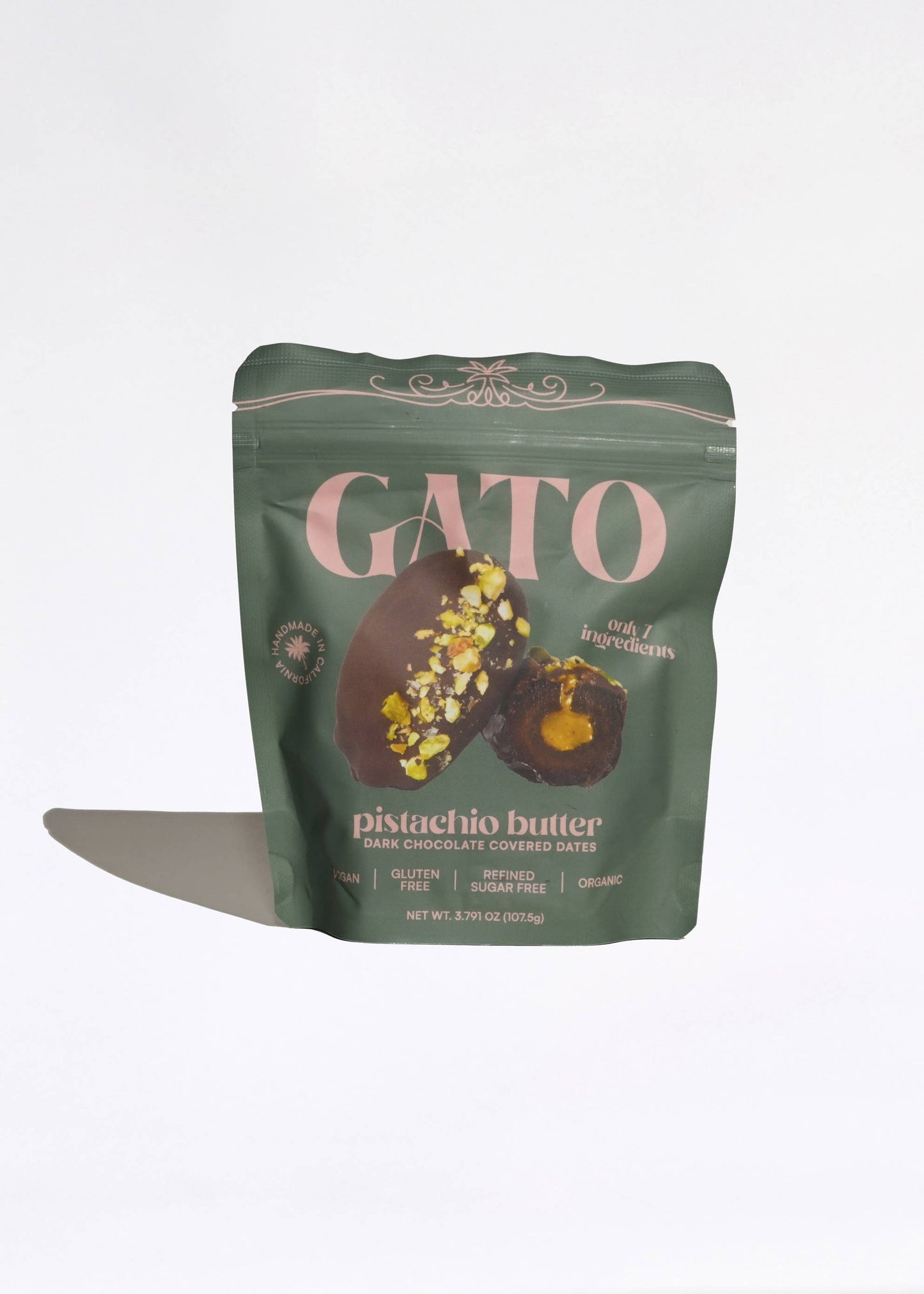 Gato Dates - Chocolate Covered Dates with Pistachio Butter (3 per pouch)