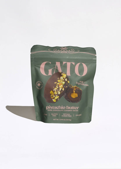 Gato Dates - Chocolate Covered Dates with Pistachio Butter (3 per pouch)