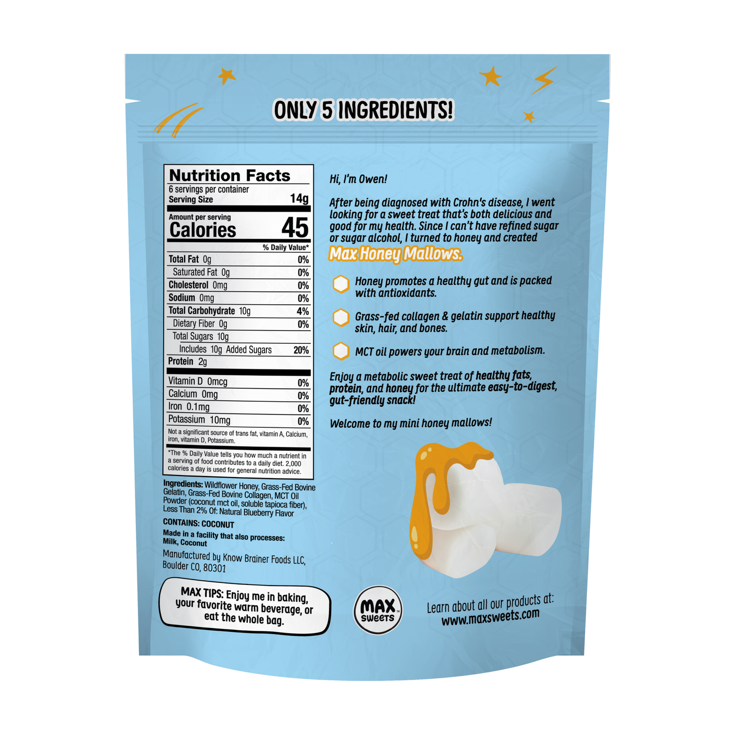Max Sweets - MAX HONEY Bold Blueberry Mini Mallows