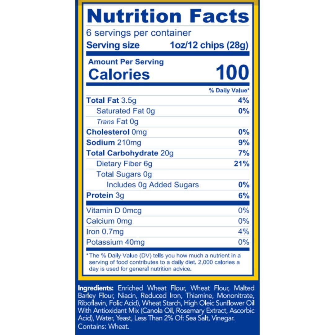 Zesty Z Fiber Pita Chips - Sea Salt 6 oz