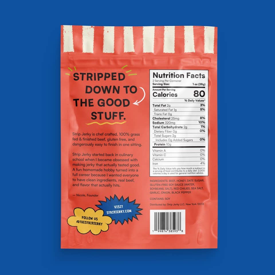 Strip Jerky - HOT HONEY DATE BEEF JERKY