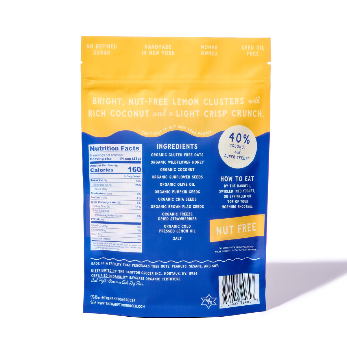 The Hampton Grocer Granola - Organic Lemon Strawberry Crisp Granola