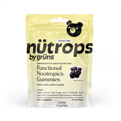 Grüns - Nütrops Adult Sugar-Free Functional Nootropics Gummies, 3 Servings