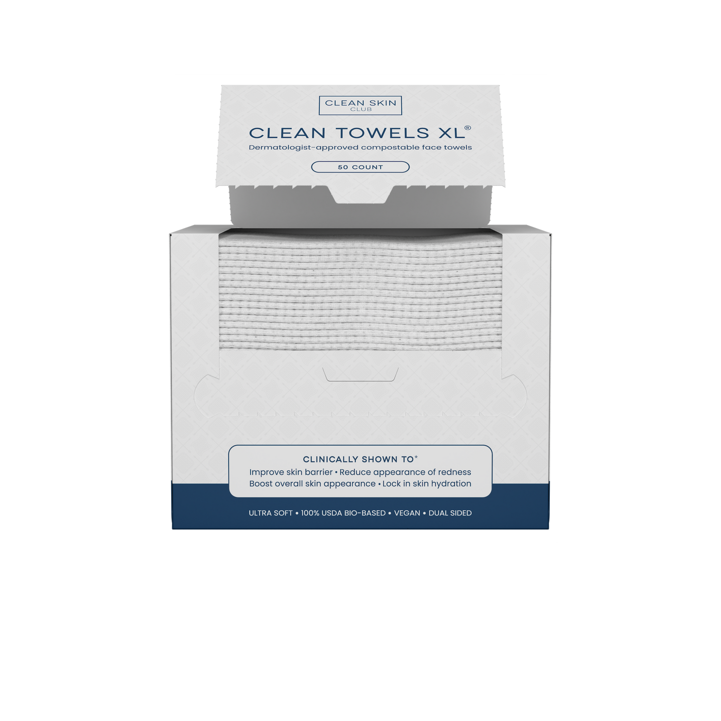 Clean Skin Club - Clean Towels™ XL, Disposable Face Towels, 50 Count