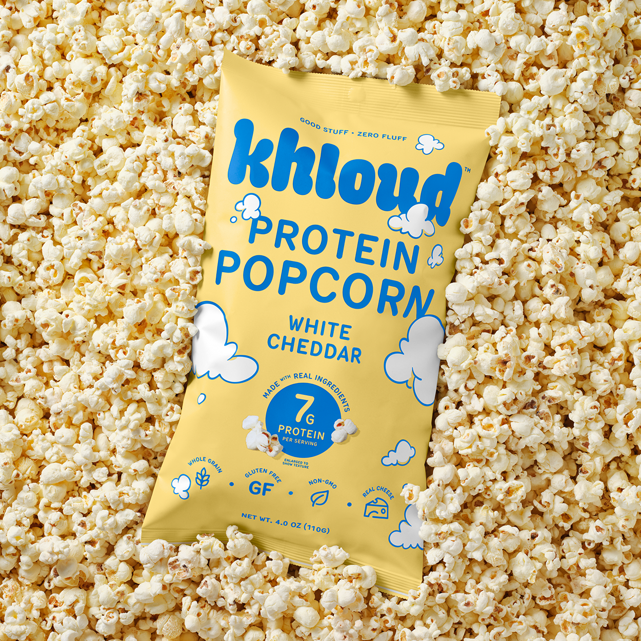 Khloud Foods - White Cheddar Protein Popcorn, 12pk Case